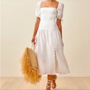 🍋 SOLD!!! (NWOT) REFORMATION, MELONY LINEN DRESS 🍋
